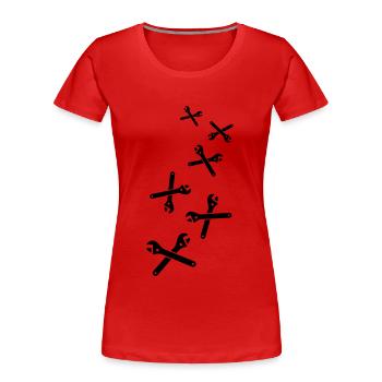 Wrench Icon - Women's Premium Organic T-Shirt - red - Front - Mia (176cm)