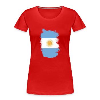 Argentinien Fahne Südamerika Argentinische Flagge - Frauen Premium Bio T-Shirt - Rot - Vorne - Mia (176cm)