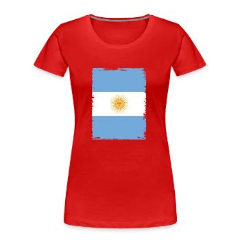Argentinien Fahne Südamerika Argentinische Flagge - Frauen Premium Bio T-Shirt - Rot - Vorne - Mia (176cm)