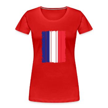 Drapeau de la France Utilisé Drapeau Français - T-shirt bio Premium Femme - rouge - Devant - Mia (176cm)