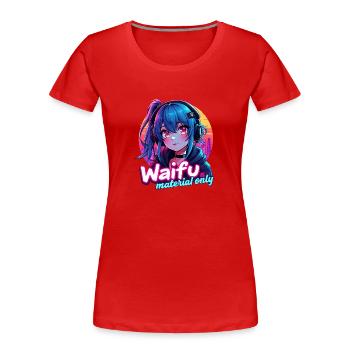 WAIFU MATERIAL ONLY - VAPORWAVE GAMERGIRL - Frauen Premium Bio T-Shirt - Rot - Vorne - Mia (176cm)