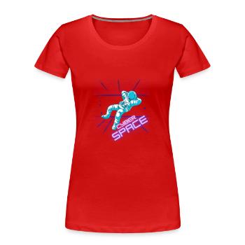 Cyber Space - Frauen Premium Bio T-Shirt - Rot - Vorne - Mia (176cm)