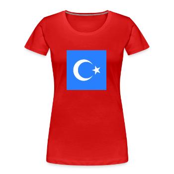 Uiguren - Frauen Premium Bio T-Shirt - Rot - Vorne - Mia (176cm)