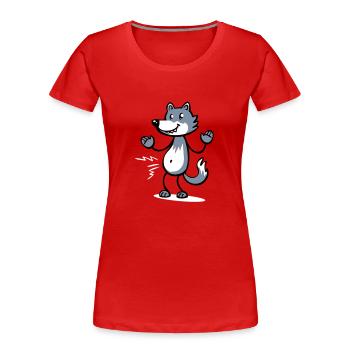 hungryWolf - Frauen Premium Bio T-Shirt - Rot - Vorne - Mia (176cm)