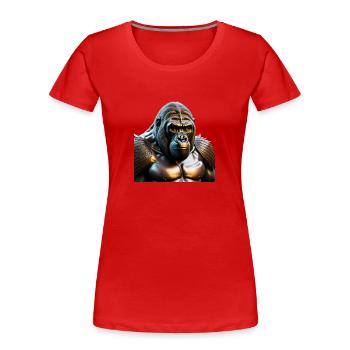 Le gorille de bronze - T-shirt bio Premium Femme - rouge - Devant - Mia (176cm)