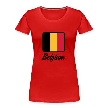 Drapeau national de Belgique - T-shirt bio Premium Femme - rouge - Devant - Mia (176cm)
