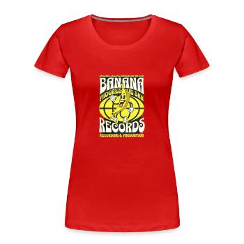 Banana Records Comic Character - Women's Premium Organic T-Shirt - red - Front - Mia (176cm)
