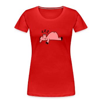 Sleeping Pig - Frauen Premium Bio T-Shirt - Rot - Vorne - Mia (176cm)