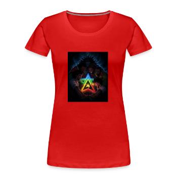 The Good News - Women's Premium Organic T-Shirt - red - Front - Mia (176cm)