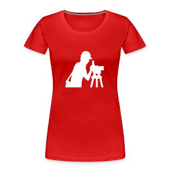 Surveyor - Women's Premium Organic T-Shirt - red - Front - Mia (176cm)