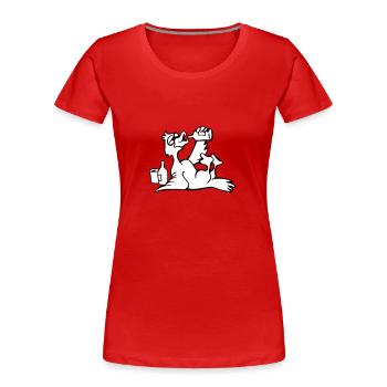 sauf Ente - Frauen Premium Bio T-Shirt - Rot - Vorne - Mia (176cm)