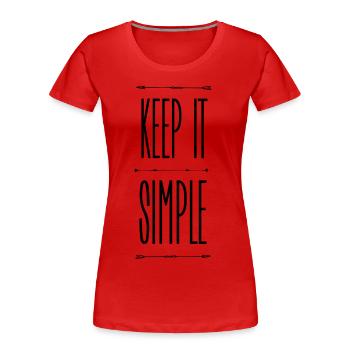 Keep it simple - Women's Premium Organic T-Shirt - red - Front - Mia (176cm)