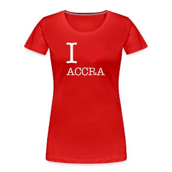 I LOVE ACCRA Ghana - Frauen Premium Bio T-Shirt - Rot - Vorne - Mia (176cm)