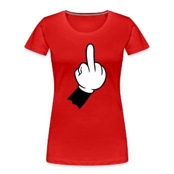 hand mittelfinger fuck you - Frauen Premium Bio T-Shirt - Rot - Vorne - Mia (176cm)
