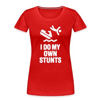 Jet-Ski PWC Jet-Boot Jetski I do my own stunts - Frauen Premium Bio T-Shirt - Rot - Vorne - Mia (176cm)