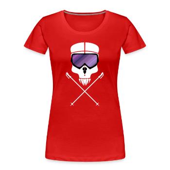 Ski Skull - Women's Premium Organic T-Shirt - red - Front - Mia (176cm)