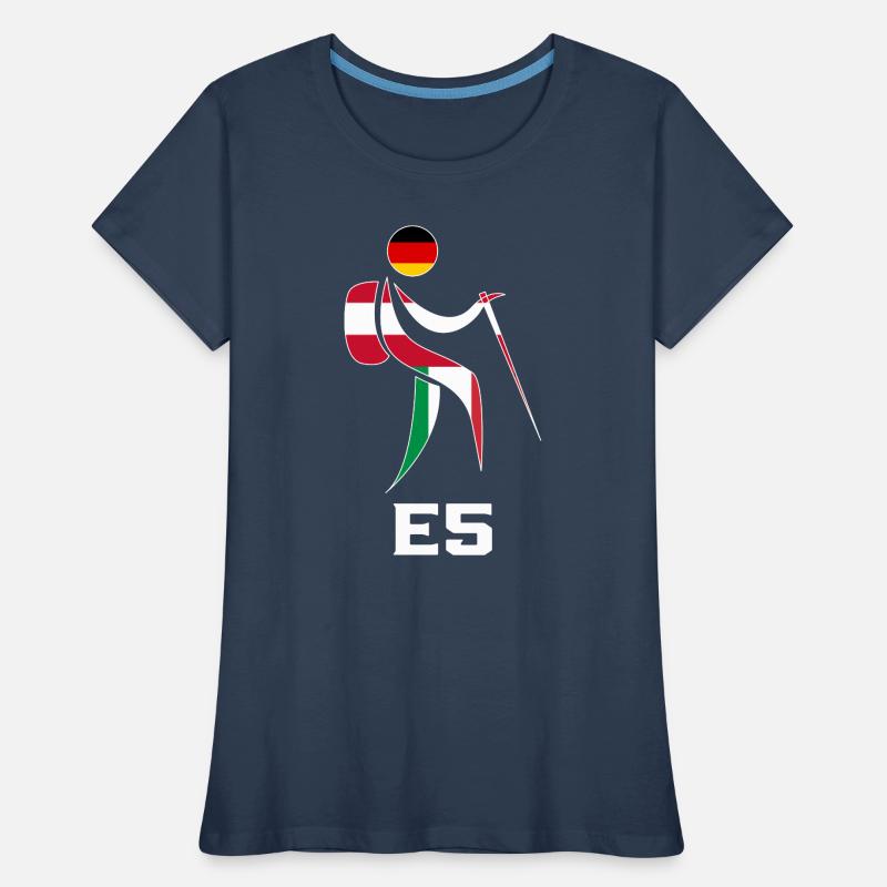 Alpenüberquerung E5 Alpen Alpenüberquerer Wanderer Frauen Premium Bio T-Shirt