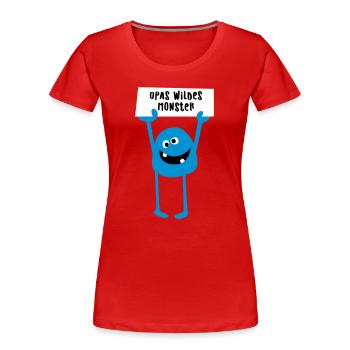 Opa Monster wild Demo Comic coole lustige Sprüche - Frauen Premium Bio T-Shirt - Rot - Vorne - Mia (176cm)