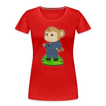 Affe Bräutigam Anzug Hochzeit - Frauen Premium Bio T-Shirt - Rot - Vorne - Mia (176cm)