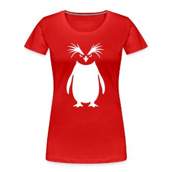 Minimalist Emperor Penguin Silhouette Art - Women's Premium Organic T-Shirt - red - Front - Mia (176cm)