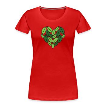 Blätterherz Naturdesign - Frauen Premium Bio T-Shirt - Rot - Vorne - Mia (176cm)