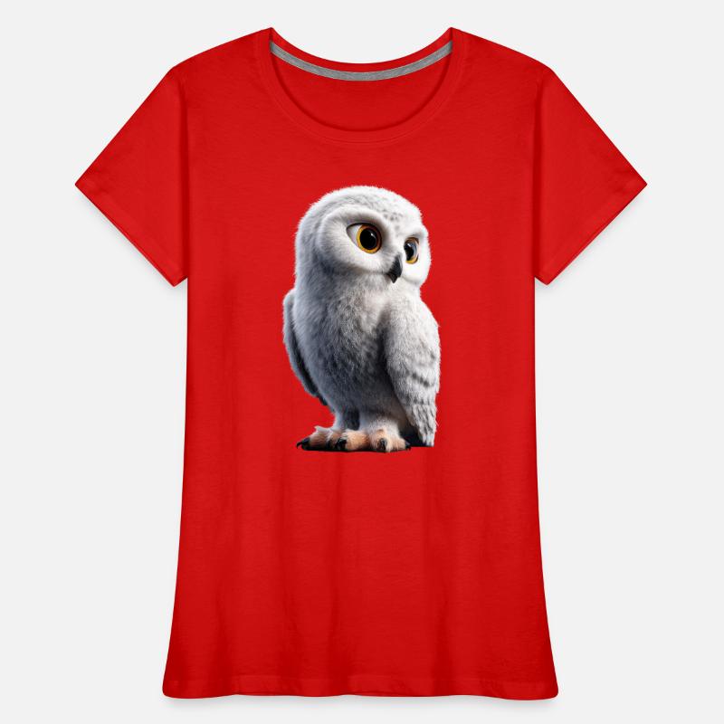 Schneeeule Weiße Eule Kauz Uhu Owl Schnee Eulen Frauen Premium Bio T-Shirt