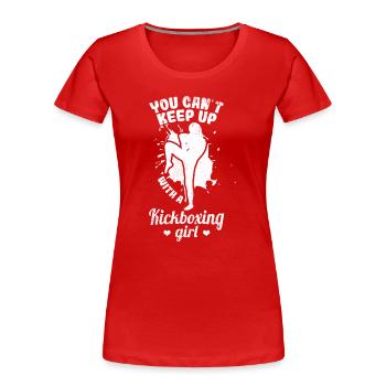 Kickboxen Mädchen - Frauen Premium Bio T-Shirt - Rot - Vorne - Mia (176cm)