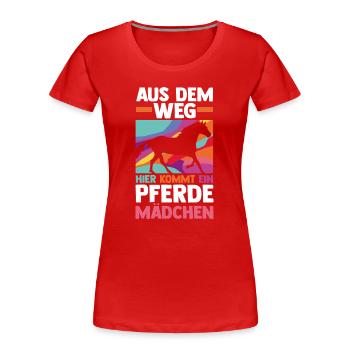 Reiten Pferdeliebhaber Reiterhof Pferde - Frauen Premium Bio T-Shirt - Rot - Vorne - Mia (176cm)