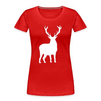 Cerf - T-shirt bio Premium Femme - rouge - Devant - Mia (176cm)