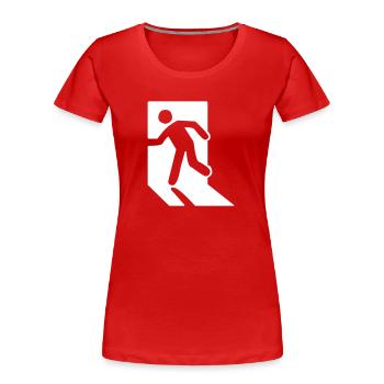 Exit (V) - Women's Premium Organic T-Shirt - red - Front - Mia (176cm)