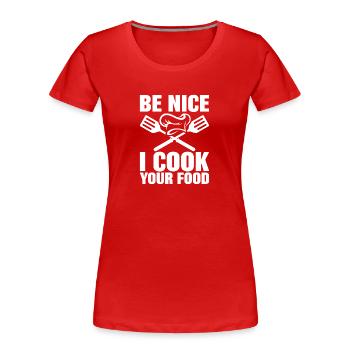 Koch Restaurant Chefkoch - Frauen Premium Bio T-Shirt - Rot - Vorne - Mia (176cm)