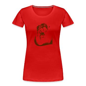 Lion - T-shirt bio Premium Femme - rouge - Devant - Mia (176cm)