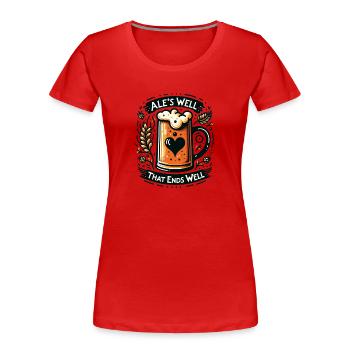 Le puits de la bière qui finit bien - T-shirt bio Premium Femme - rouge - Devant - Mia (176cm)