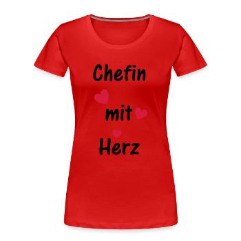 Chefin mit Herz - Frauen Premium Bio T-Shirt - Rot - Vorne - Mia (176cm)