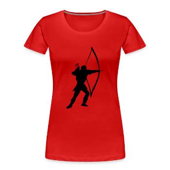 longbow archer medieval - Women's Premium Organic T-Shirt - red - Front - Mia (176cm)