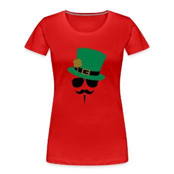 Go Green Moustache - Frauen Premium Bio T-Shirt - Rot - Vorne - Mia (176cm)
