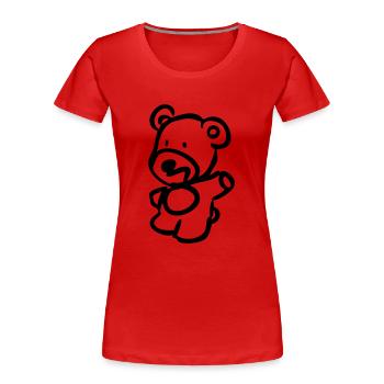 Teddy - Frauen Premium Bio T-Shirt - Rot - Vorne - Mia (176cm)