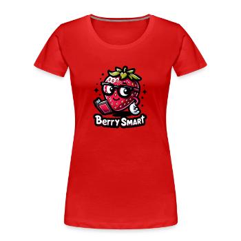 Berry Smart - Frauen Premium Bio T-Shirt - Rot - Vorne - Mia (176cm)