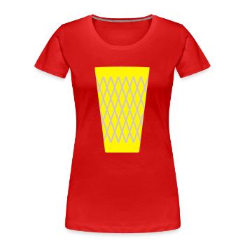 Apfelwein Glas _Geripptes - Frauen Premium Bio T-Shirt - Rot - Vorne - Mia (176cm)