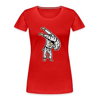 kata_guruma0 - Women's Premium Organic T-Shirt - red - Front - Mia (176cm)