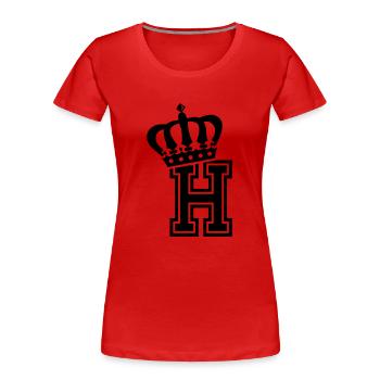 Lettre H - T-shirt bio Premium Femme - rouge - Devant - Mia (176cm)
