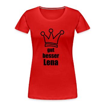 Lena - Frauen Premium Bio T-Shirt - Rot - Vorne - Mia (176cm)