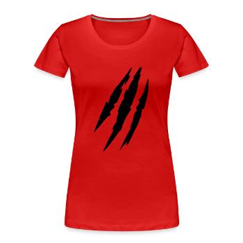 Bête animal claw marks marques griffes - T-shirt bio Premium Femme - rouge - Devant - Mia (176cm)
