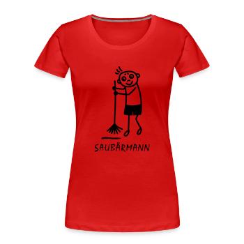 Saubermann - Frauen Premium Bio T-Shirt - Rot - Vorne - Mia (176cm)