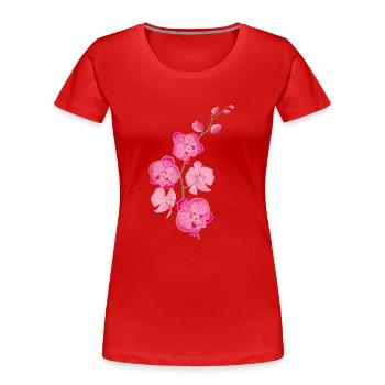 ORCHIDS flower - gift of love - pink pink - Women's Premium Organic T-Shirt - red - Front - Mia (176cm)