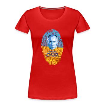 Recherché: POUTINE - T-shirt bio Premium Femme - rouge - Devant - Mia (176cm)