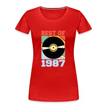 Le meilleur de 1987 - T-shirt bio Premium Femme - rouge - Devant - Mia (176cm)