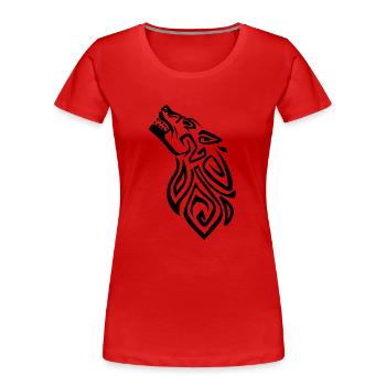 Wikinger Zeichen Fenrir Fenriswolf Wolf Kind Loki - Frauen Premium Bio T-Shirt - Rot - Vorne - Mia (176cm)