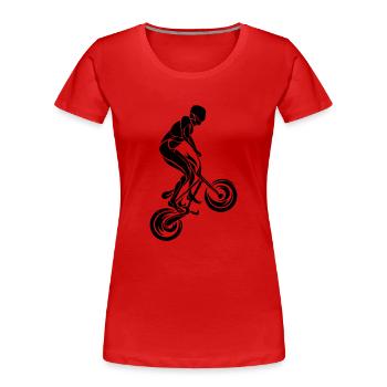BMX Fahrer Triabal - Frauen Premium Bio T-Shirt - Rot - Vorne - Mia (176cm)
