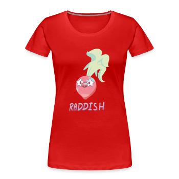 Mignon dessin animé Radis - T-shirt bio Premium Femme - rouge - Devant - Mia (176cm)